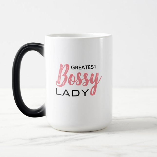 Mug Magic Drôle Boss Lady Rose White Typographie (Gauche)