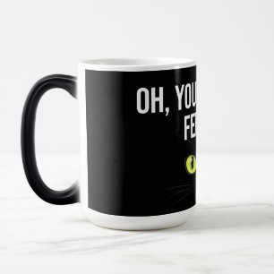 Mug Magic Drôle Chat Grincheux Yeux Oh Tu Es Réveillé Nourri