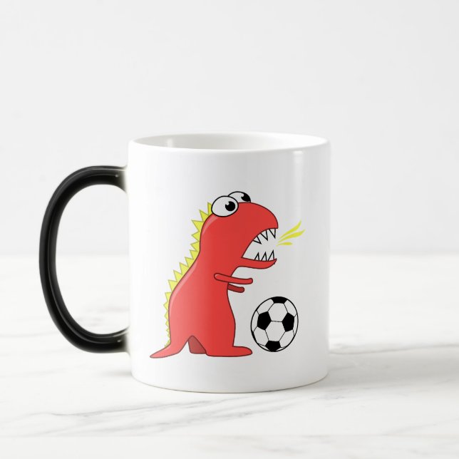 Mug Magic Drôle de football Dinosaur enfants (Gauche)