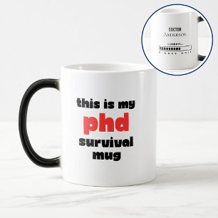 Mug Magic Drôle de survie de doctorat personnalisé Nom du do