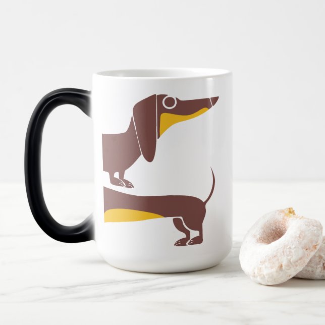 Mug Magic Drôle mignon dachshund pour parent chien long (Avec donut)