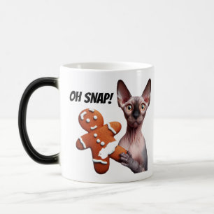 Mug Magic Drôle Noël Sphynx Chat Gingerbread Homme Oh Snap