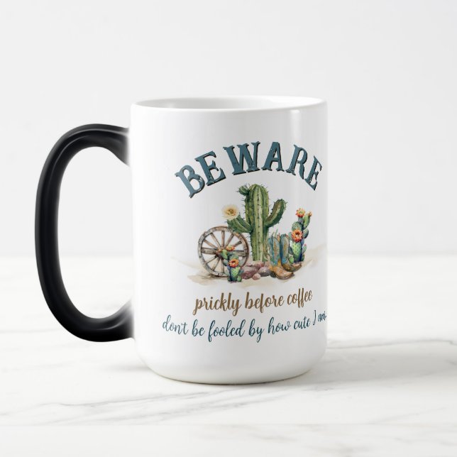 Mug Magic Drôle Prickly Avant Café Cactus Country Girl (Gauche)