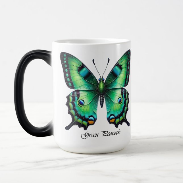 Mug Magic Écharpe élégante papillon paon vert (Gauche)