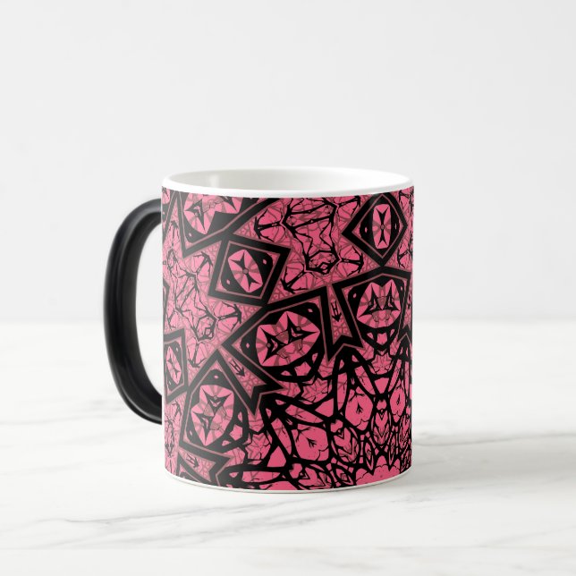 Mug Magic Écharpe patchwork ornement rose et noir (Devant gauche)