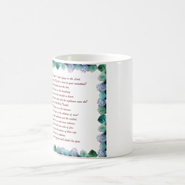 Mug Magic Écriture, Psaume 11, Verse de la Bible, (Centre)