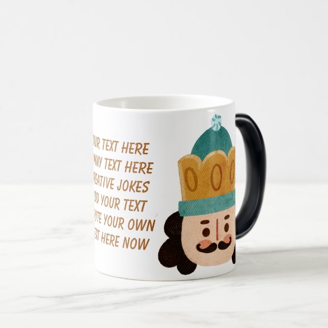 Mug Magic Écrivez votre texte jolie aquarelle dessin animé P (Devant droit)