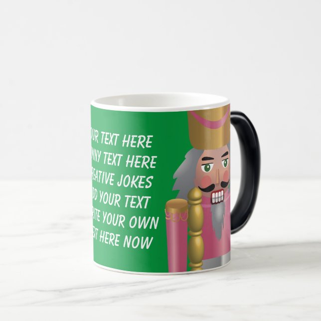 Mug Magic Écrivez votre texte Moderne brillant noir vert (Devant droit)