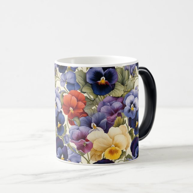 Mug Magic Élégance florale colorée en Pansy (Devant droit)