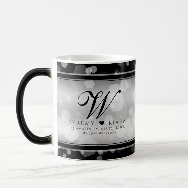 Mug Magic Élégant 25e anniversaire de Mariage d'argent (Gauche)