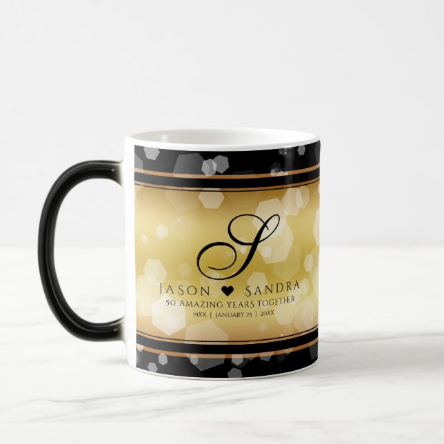 Mug Magic Élégant 50e anniversaire de Mariage d'or (Gauche)