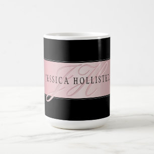 Mug Magic Elégant Blush Faux Rose Gold Nom et initiales