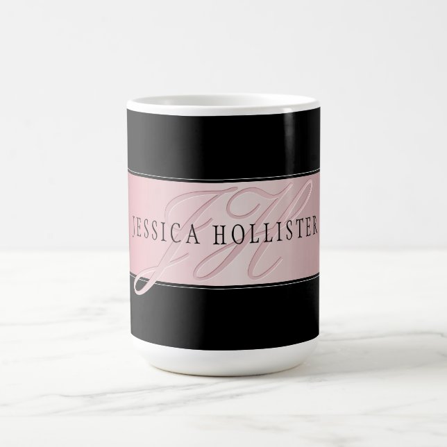 Mug Magic Elégant Blush Faux Rose Gold | Nom et initiales (Centre)
