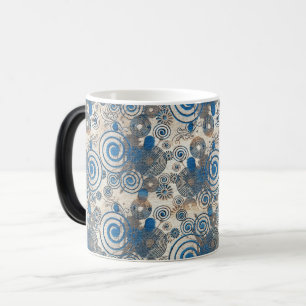 Mug Magic Elégant Motif Blue Twirl Design Arrière - plan