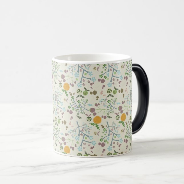 Mug Magic Élégant Motif Floral Kraft sans joint (Devant droit)
