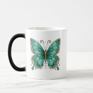 Mug Magic Élégant papillon turquoise Morpher