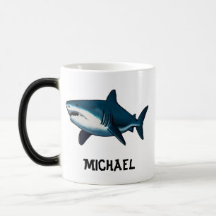 Mug Magic Elégant requin bleu et blanc Personnalisé