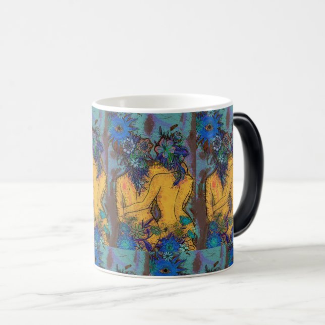 Mug Magic Élégante adoption florale avec soleil et oeil (Devant droit)
