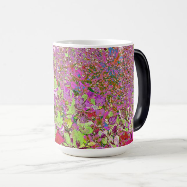 Mug Magic Élégante Chartreuse Vert, Rose et Bleu Hydrangée (Devant droit)