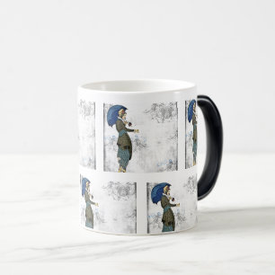 Mug Magic Élégante dame des années 1920 avec parapluie - Vin