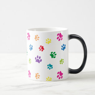 Mug Magic Empreintes de pattes peintes en arc-en-ciel
