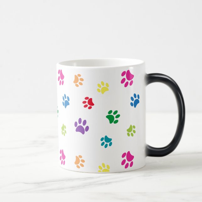 Mug Magic Empreintes de pattes peintes en arc-en-ciel (Droite)