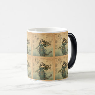 Mug Magic Enchanter la sirène sur la carte antique