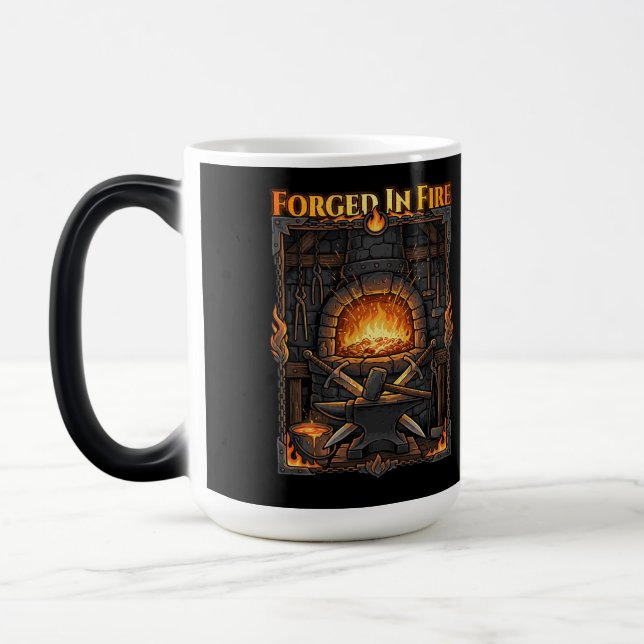 Mug Magic Enclume et épées de forge de forgeron épique Art f (Gauche)