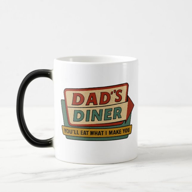 Mug Magic Enseigne Rétro du Diner de Papa – Ben-Day Art Pop  (Gauche)