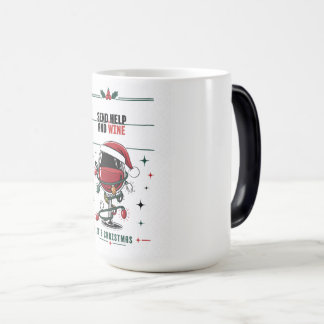 Mug Magic Envoyez de l'aide et du vin T-Shirt drôle de Noël
