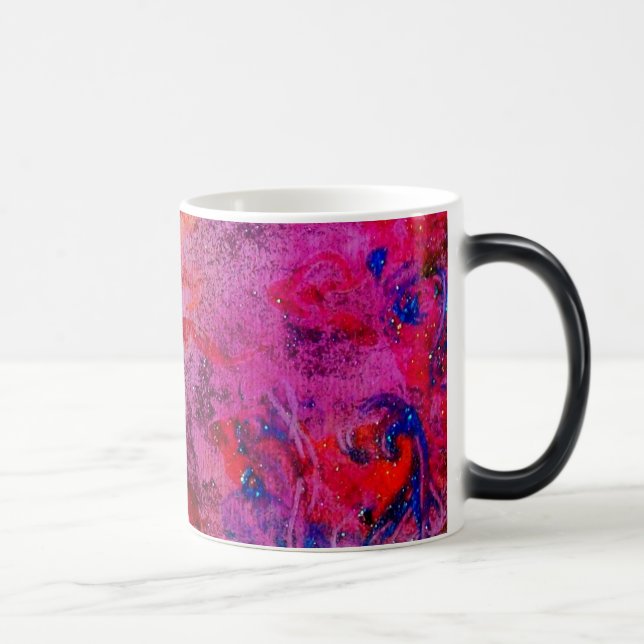 Mug Magic ESPACES D'OR ABSTRAITS, rouge rose violet jaune (Droite)
