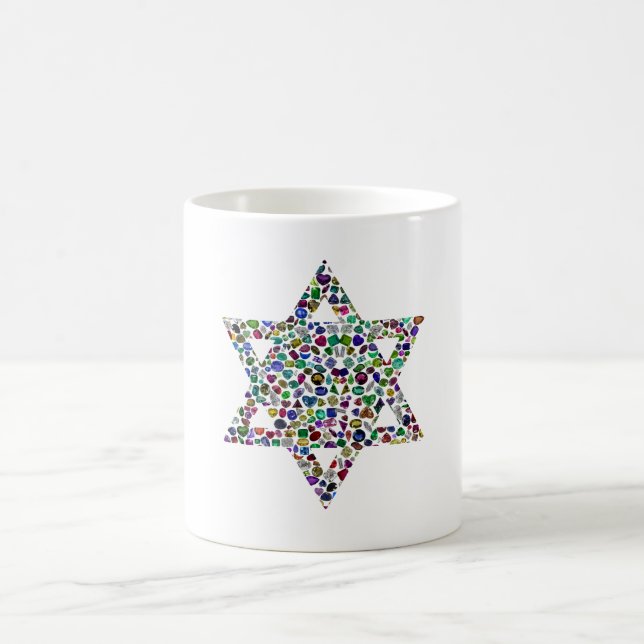 Mug Magic Étoile de David faite avec des pierres précieuses  (Centre)