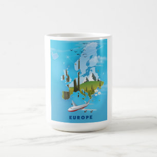 Mug Magic Europe Carte paysage poster de voyage