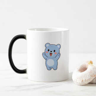 Mug Magic Excited Bear Minimal Kawaii Style