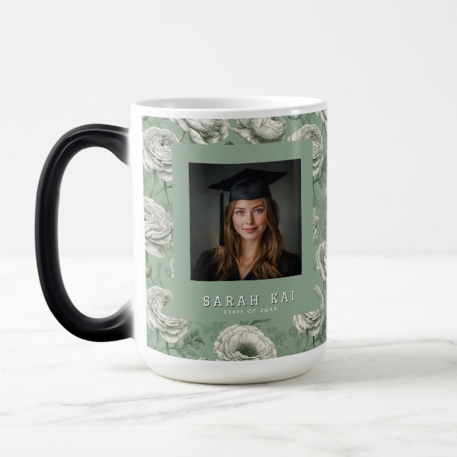 Mug Magic Exercice de début unique de fleur de Ranunculus (Gauche)