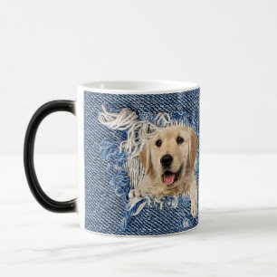 Mug Magic extraction dorée dans trou en denim effilé
