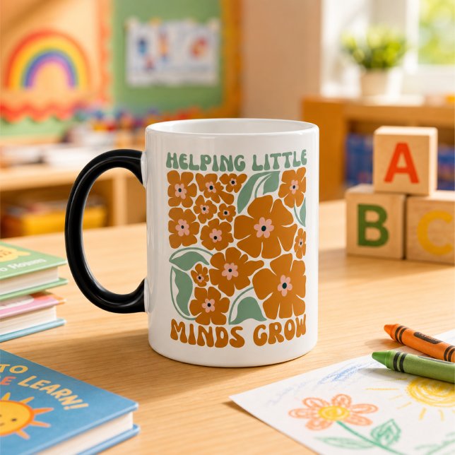 Mug Magic Faire grandir les petits esprits Fleur rétro (Créateur téléchargé)