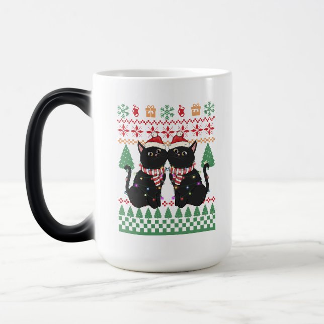 Mug Magic Fantaisie Chat Feux de Noël Chats Amoureux Vilain  (Gauche)