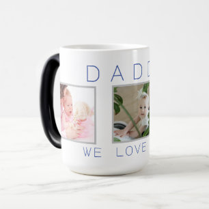 Mug Magic Fête des pères photo papa 3 personnalisée