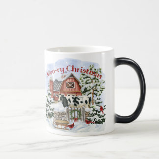 Mug Magic Fêtes de Noël Moo-ry pour les gens de la ferme et