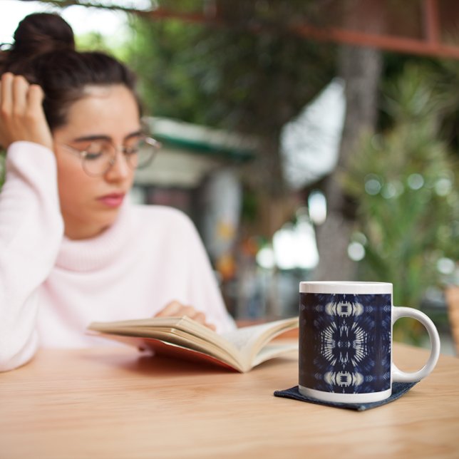 Mug Magic Feuille de palmier en bleu de Delft  (Créateur téléchargé)