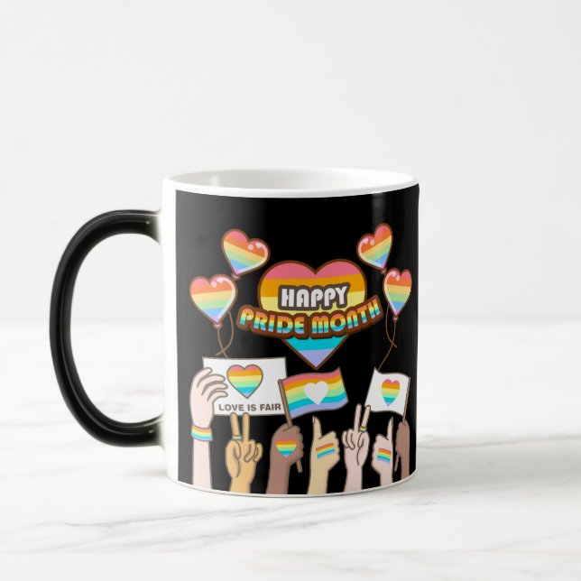 Mug Magic Fierté amour. L'amour est juste. Mois de fierté. (Gauche)