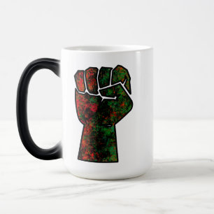 Mug Magic fierté noire drapeau rouge vert poing panafricain