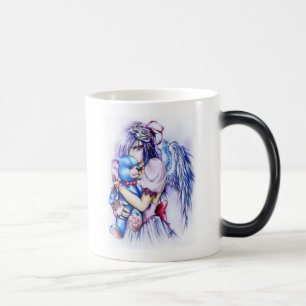 Mug Magic Fille angélique gothique rose anime avec un Teddy
