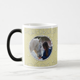 Mug Magic Fille Beige Faux Sparkly Deux Accent Coeur Photo
