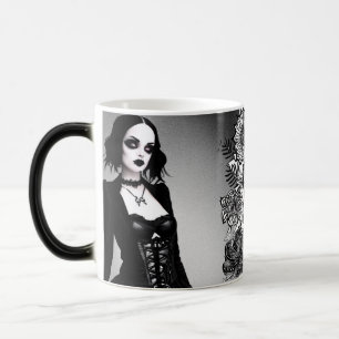 Mug Magic Fille gothique noire et blanche