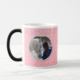 Mug Magic Fille rose Faux Sparkly Deux Accent Coeur Photo
