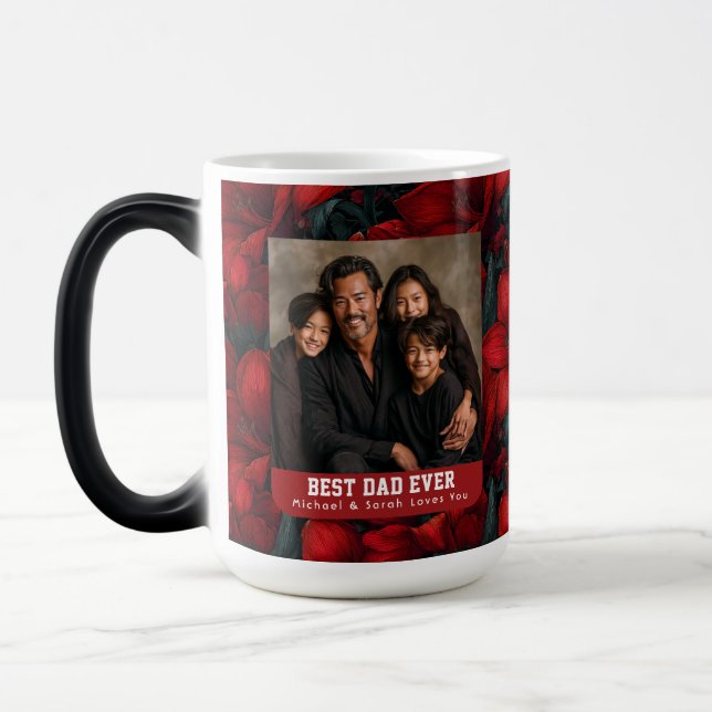 Mug Magic Fleur d'Amaryllis rouge Step-papa Souvenir (Gauche)