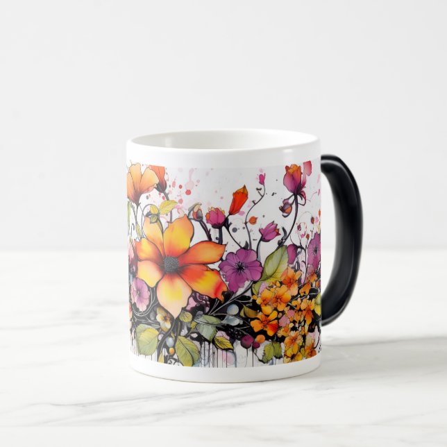 Mug Magic Fleur de Jardin Vibrant - Beauté Florale (Devant droit)