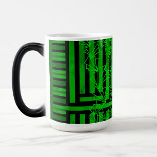 Mug Magic Fleur rayée vert foncé en détresse gribouillée